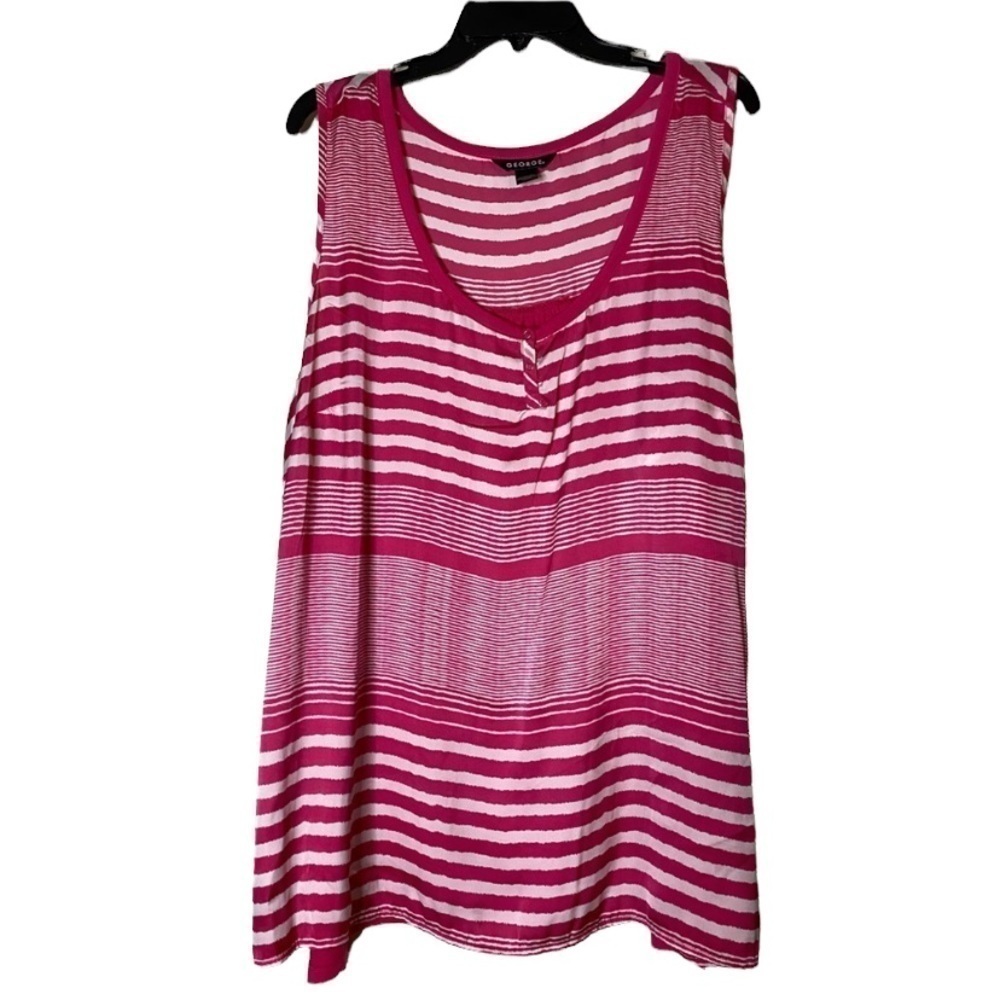 George Pink / White 4X Tank Plus Size